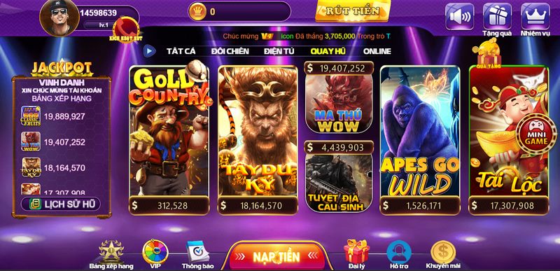 Slot game đầy thú vị tại cổng game hàng đầu 68 Game Bài