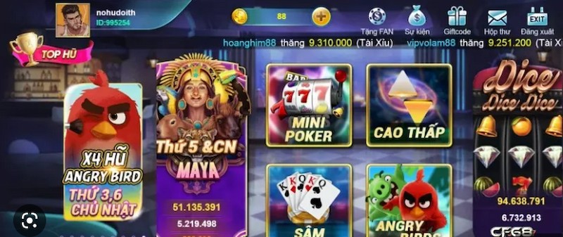 Một số thể loại game đang có mặt tại cổng game Fan88