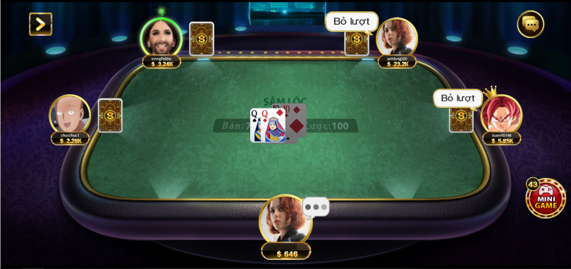 Hình ảnh minh họa chơi game bài Sâm Lốc
