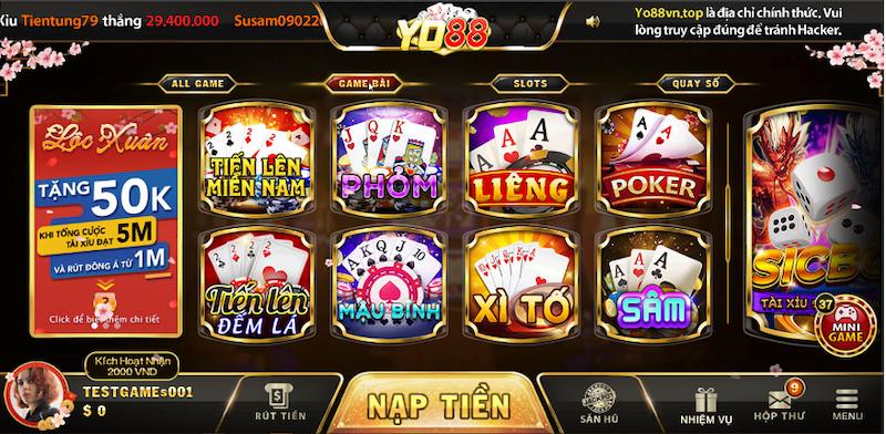 Hệ thống game tại Yo88