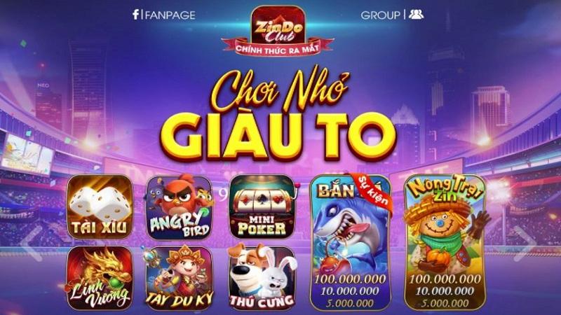 Hệ thống game tại Zindo Club