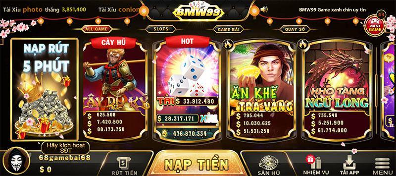 Thử sức cùng kho game có 1 0 2 tại sân chơi BMW99