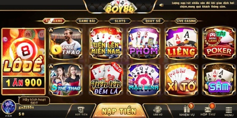 Vô số game cược hấp dẫn
