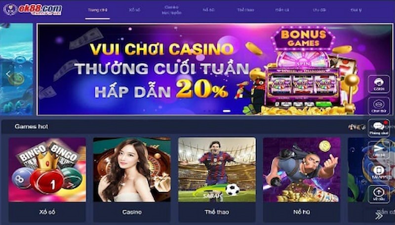 Các game hiện đang có mặt tại EK88