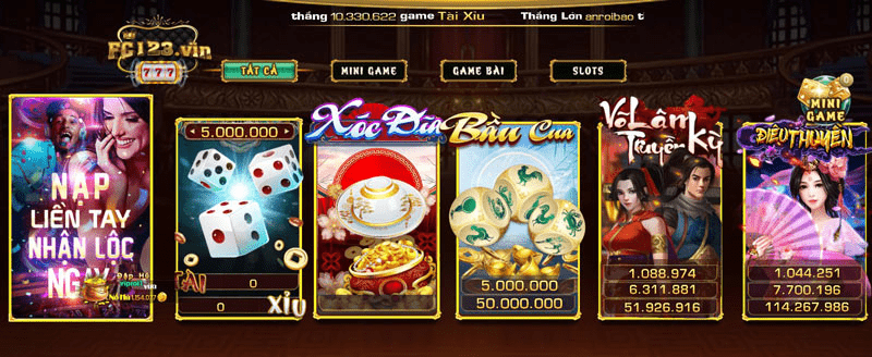 Kho game tại fc123 khiến người chơi mê mẩn bởi sự đa dạng
