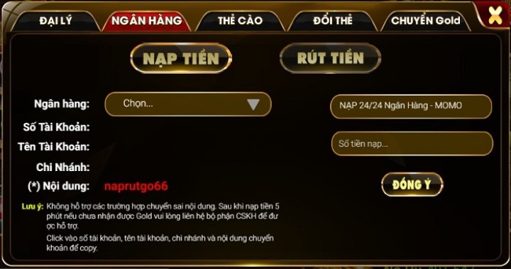 Giao dịch nạp rút đơn giản