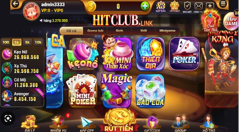 Chi tiết về các game đang có mặt tại Hit Club