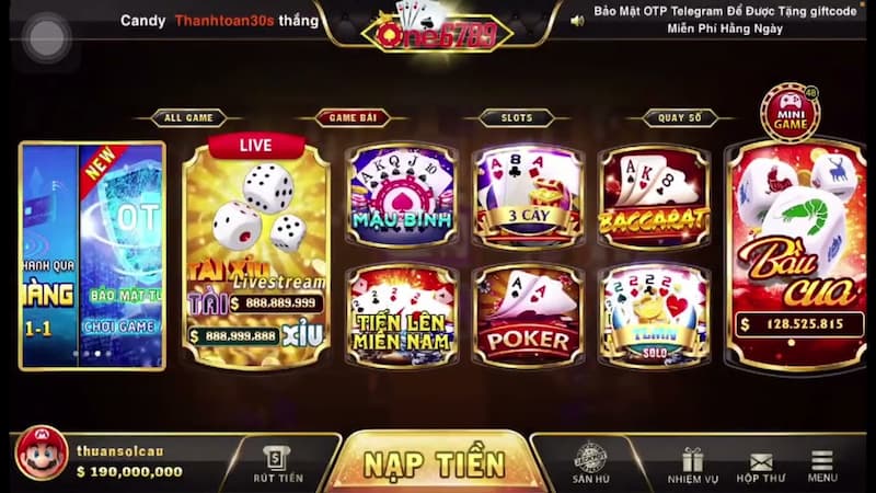 Những tựa game bài đổi thưởng vô cùng mới lạ tại one6789