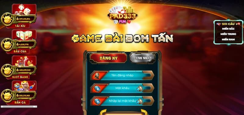 Các bước nạp tiền vào pad333