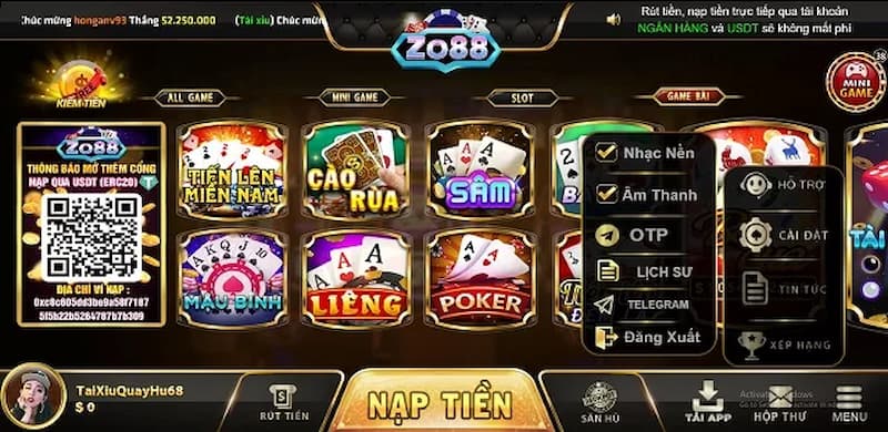 Hướng dẫn nạp tiền ở Zo88