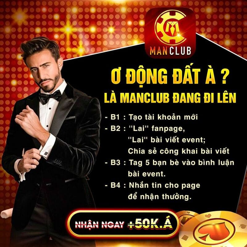 Hướng dẫn nhận khuyến mãi Man Club 50k khi like page