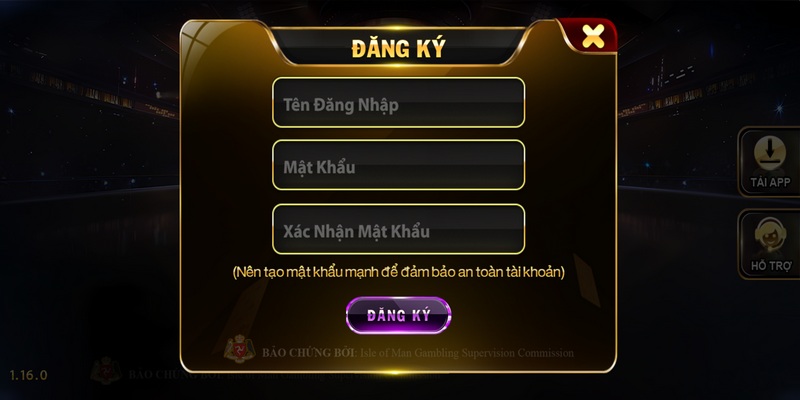 Người chơi cần nhập đúng các thông tin đăng ký Hit Club